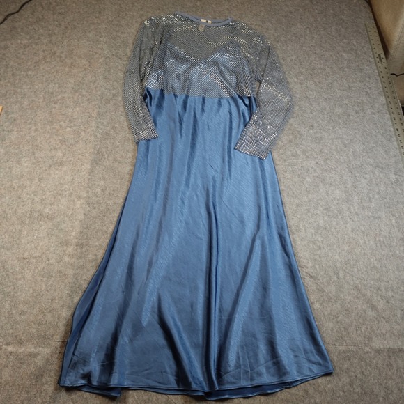 Anthropologie Dolan Dress Womens Extra Large NWT Mesh Satin Slip Twofer Midi - Picture 3 of 16